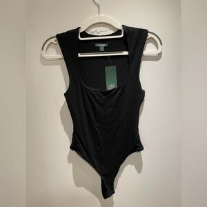 Wild Fable Black Square Neck Bodysuit